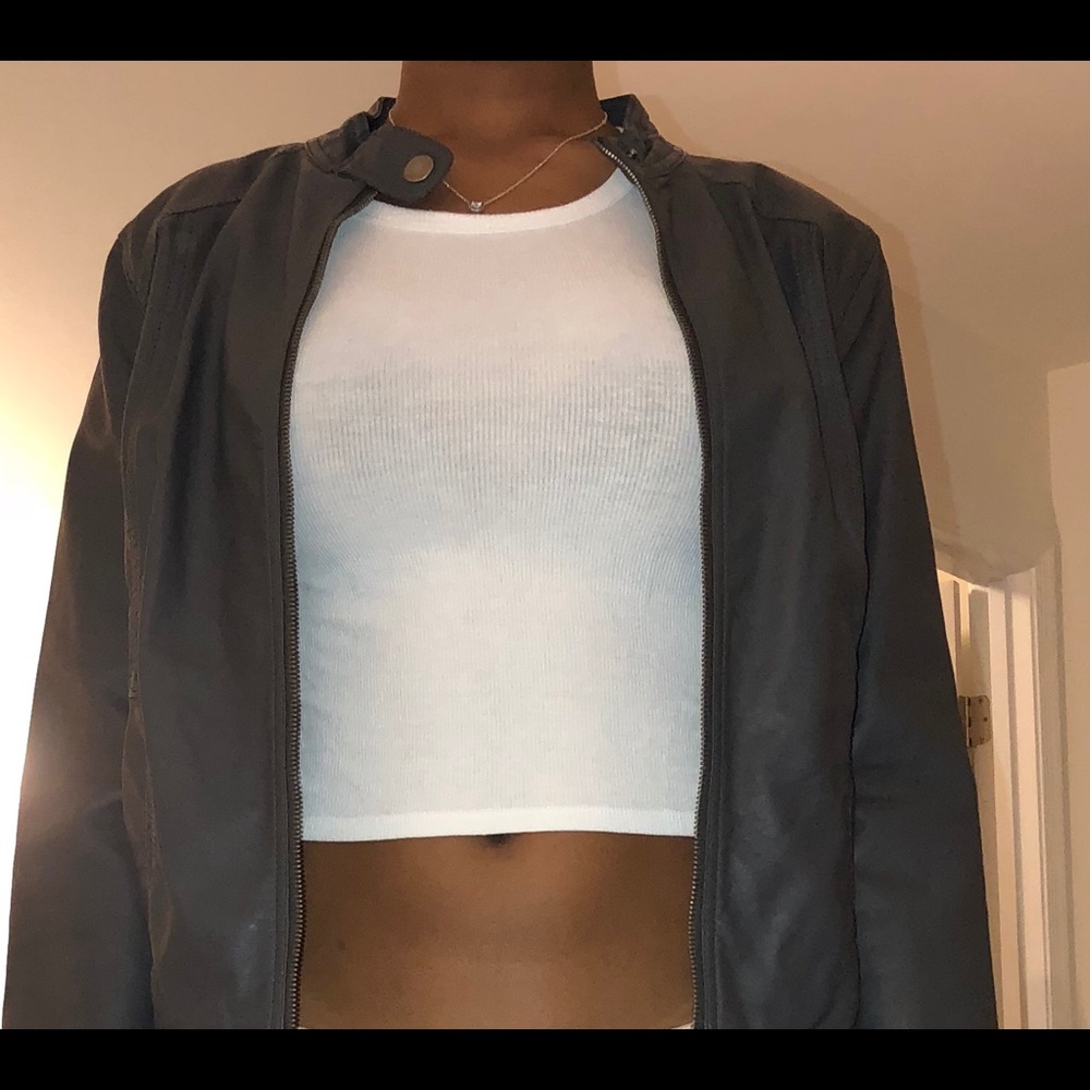 Dark grey leather jacket
